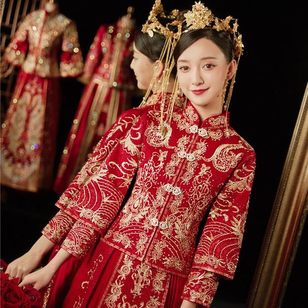 ethnic clothing oversize 6xl retro chinese marry cheongsam embroidery rhinestone bride wedding dress, Red
ethnic clothing oversize 6xl retro chinese marry cheongsam embroidery rhinestone bride wedding dress, Red