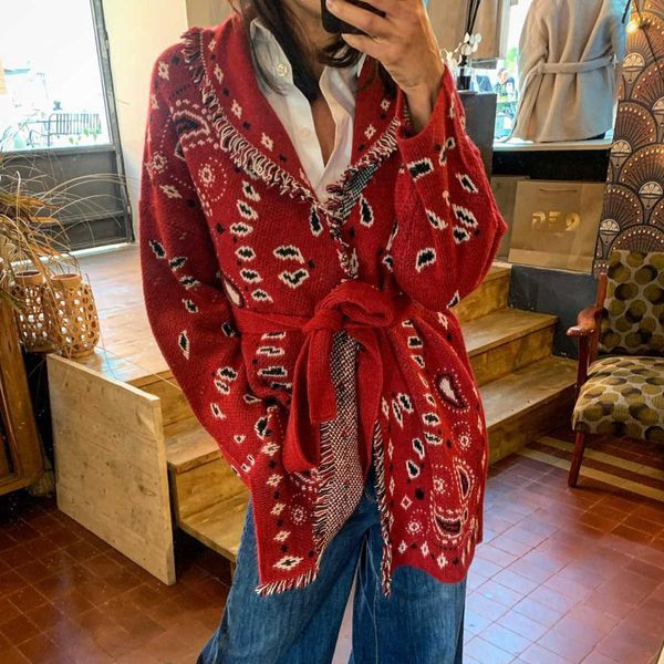 women's sweaters cashmere bandana motif fringed cardigan women v-neck tie waist long sleeve winter sweater knitwear warm thick overcoat, White;black
women's sweaters cashmere bandana motif fringed cardigan women v-neck tie waist long sleeve winter sweater knitwear warm thick overcoat, White;black