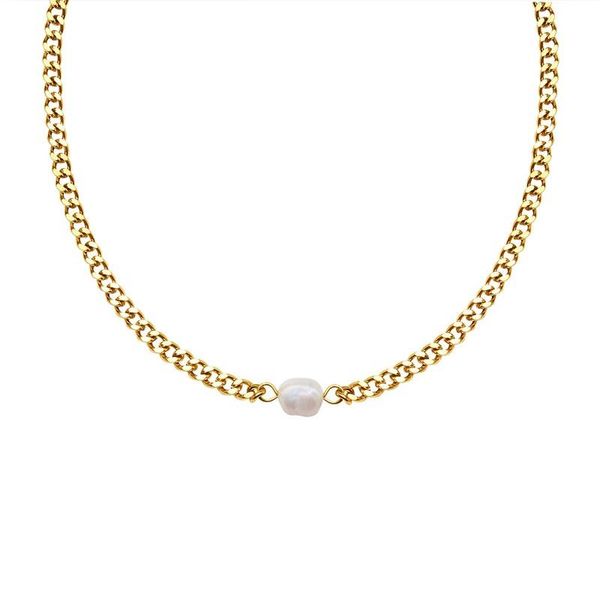 chains 2021 fashion stainless steel natural freshwater pearl choker necklaces metal gold chain collar necklace for women party gift, Silver
chains 2021 fashion stainless steel natural freshwater pearl choker necklaces metal gold chain collar necklace for women party gift, Silver