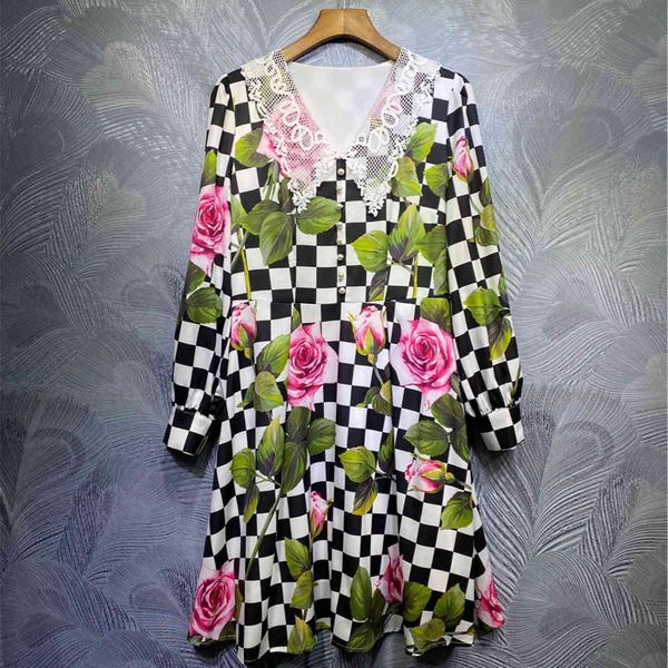 casual dresses elegant female chic plaid spring 2021 runways floral impression lace turtleneck b884, Black;gray
casual dresses elegant female chic plaid spring 2021 runways floral impression lace turtleneck b884, Black;gray