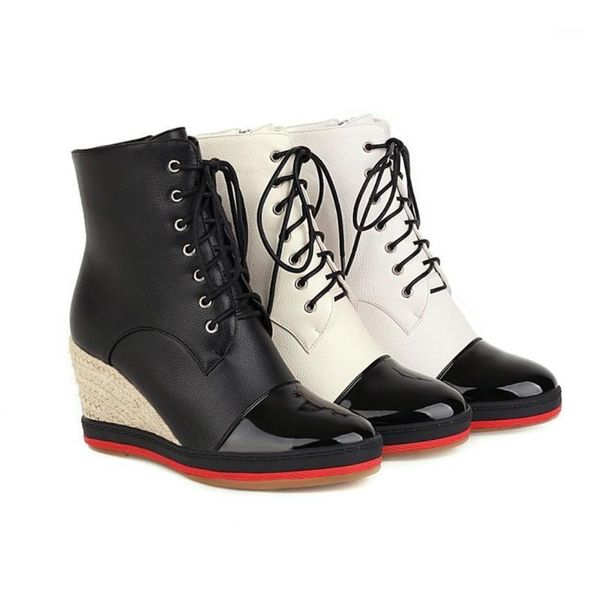 boots us4-11 womens pointy toe pu leather ankle lace up wedge high hidden heel match colors warm winter shoes plus size 3colors1, Black
boots us4-11 womens pointy toe pu leather ankle lace up wedge high hidden heel match colors warm winter shoes plus size 3colors1, Black