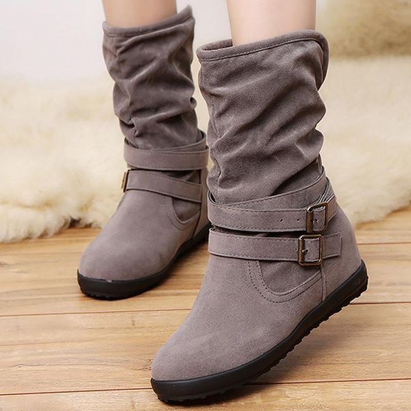boots fashion double buckle mid calf slip on ladies platform flock sewing pleated shoe female casual footwear plus size, Black
boots fashion double buckle mid calf slip on ladies platform flock sewing pleated shoe female casual footwear plus size, Black
