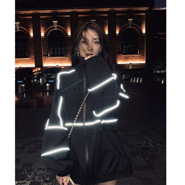 cool wind night light reflective strip tooling assault suit women's early autumn street blast bf proof jacket, Black;brown
cool wind night light reflective strip tooling assault suit women's early autumn street blast bf proof jacket, Black;brown