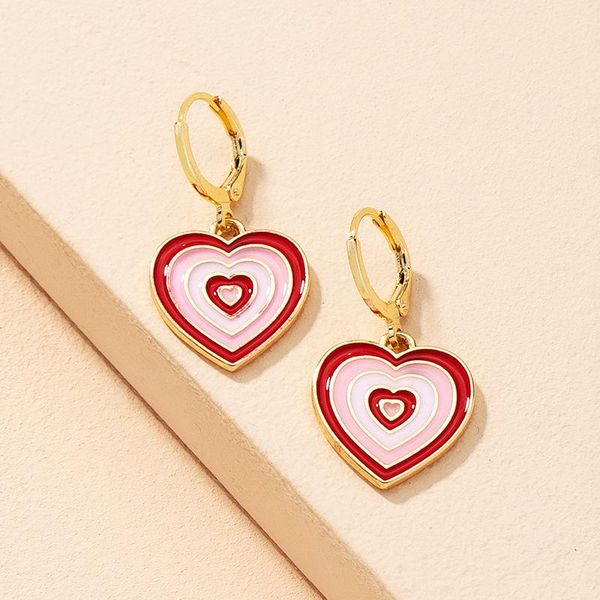 hoop & huggie ins retro red pink fashion metal drop glaze personality love heart star earrings for women temperament jewelry, Golden;silver
hoop & huggie ins retro red pink fashion metal drop glaze personality love heart star earrings for women temperament jewelry, Golden;silver
