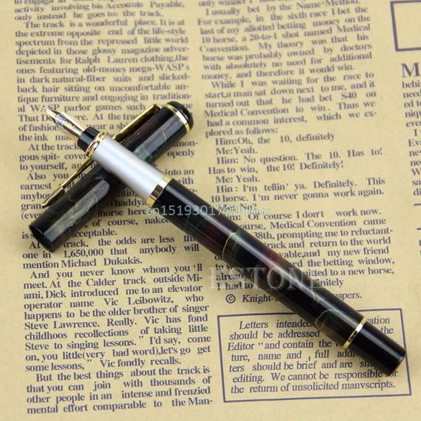 fountain pen arrow clip fine nib red/yellow/gold leopard pens