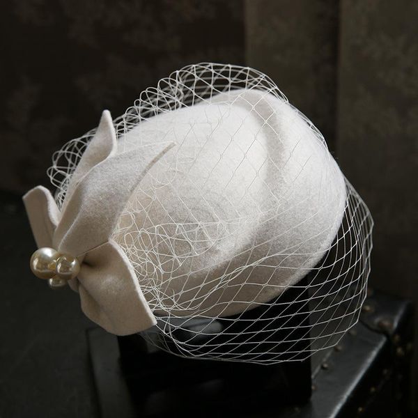stingy brim hats england vintage face veil fasinator hat women pure wool felt beret cap bride wedding flower pearl fedora stewardess, Blue;gray
stingy brim hats england vintage face veil fasinator hat women pure wool felt beret cap bride wedding flower pearl fedora stewardess, Blue;gray