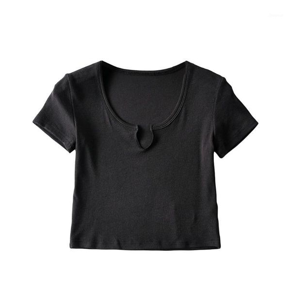 slim slimmer u-neck short-sleeved t-shirt women's spring and summer short cropped umbilical solid color tight stretch top, White
slim slimmer u-neck short-sleeved t-shirt women's spring and summer short cropped umbilical solid color tight stretch top, White