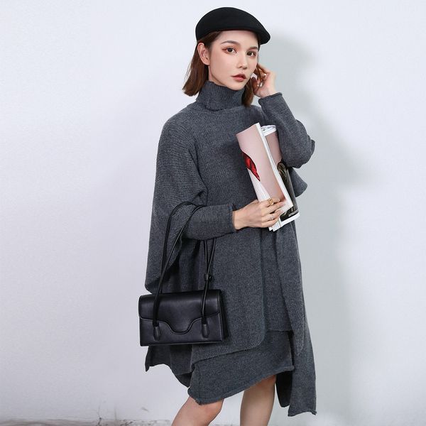 women's polos undesirable high collar knitted sweater joint trailer piece mixes wool with grey loose nervuras mini oversized spring jum, White
women's polos undesirable high collar knitted sweater joint trailer piece mixes wool with grey loose nervuras mini oversized spring jum, White