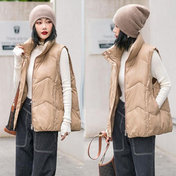 women's vests 2021 winter vest chalecos para mujer jacket women korean stand-up collar cotton waistcoat gilet female, Black;white
women's vests 2021 winter vest chalecos para mujer jacket women korean stand-up collar cotton waistcoat gilet female, Black;white