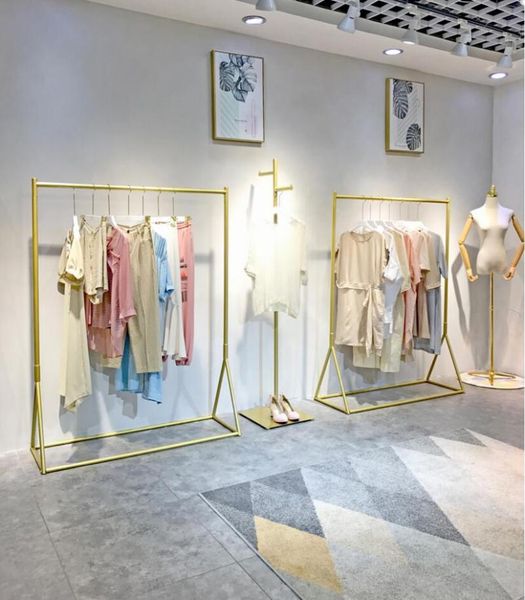 hangers & racks clothing store display rack gold women's shelf floor do not drop paint shop design
hangers & racks clothing store display rack gold women's shelf floor do not drop paint shop design