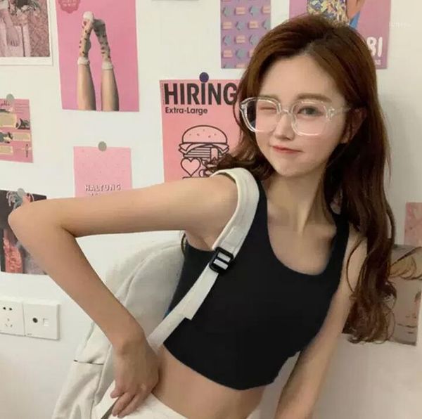 style women's underwear solid colour slim sling short vest abc75 camisoles & tanks, Black;white
style women's underwear solid colour slim sling short vest abc75 camisoles & tanks, Black;white
