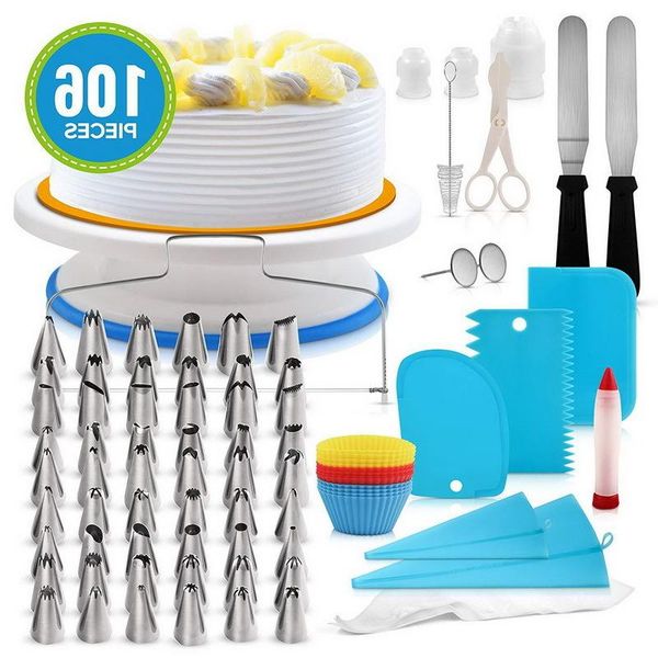 baking & pastry tools 106pcs diy multi-function cake decorating kit turntable set tube fondant tool kitchen dessert
baking & pastry tools 106pcs diy multi-function cake decorating kit turntable set tube fondant tool kitchen dessert