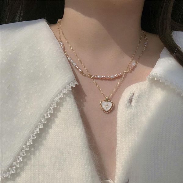 chains rose love natural freshwater pearl 2-tier necklace luxury design womans fashion clavicle chain jewelry gift, Silver
chains rose love natural freshwater pearl 2-tier necklace luxury design womans fashion clavicle chain jewelry gift, Silver