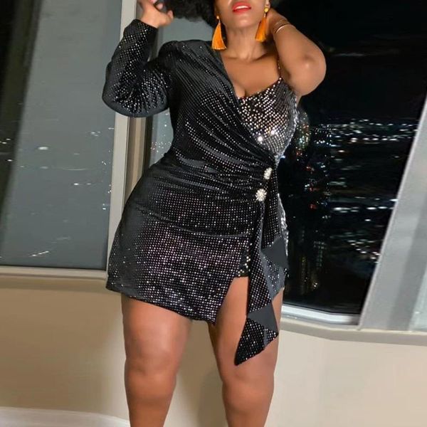 casual dresses vavcy 2021 spring autumn glittering fabric matching fatty lady mini dress, Black;gray
casual dresses vavcy 2021 spring autumn glittering fabric matching fatty lady mini dress, Black;gray