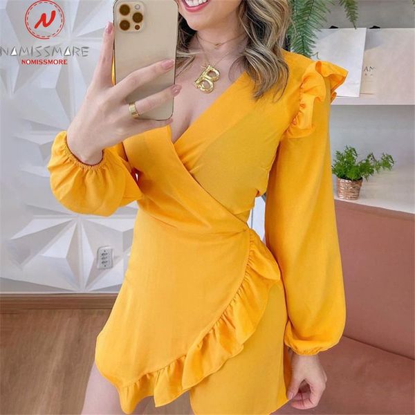 casual dresses women solid color a-line dress irregular design ruffles decor v-neck long sleeve mid waist spring autumn slim mini, Black;gray
casual dresses women solid color a-line dress irregular design ruffles decor v-neck long sleeve mid waist spring autumn slim mini, Black;gray