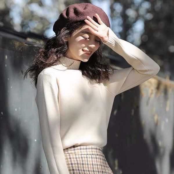 women's sweaters korean style loose sweater women pullover casual half turtleneck long sleeve knit female jumpers solid basic, White;black
women's sweaters korean style loose sweater women pullover casual half turtleneck long sleeve knit female jumpers solid basic, White;black