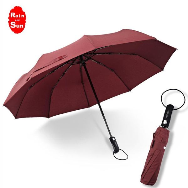 umbrellas rainandsun arrival fully automatic three-folding umbrella curved handle for women men strong windproof fiberglass spokes
umbrellas rainandsun arrival fully automatic three-folding umbrella curved handle for women men strong windproof fiberglass spokes