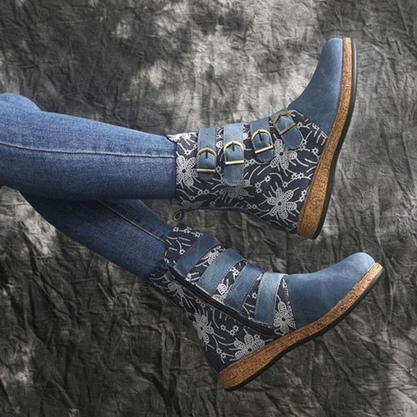 boots fashion women casual retro pu leather buckle female ankle outdoor printing side zipper all-match lady flat, Black
boots fashion women casual retro pu leather buckle female ankle outdoor printing side zipper all-match lady flat, Black