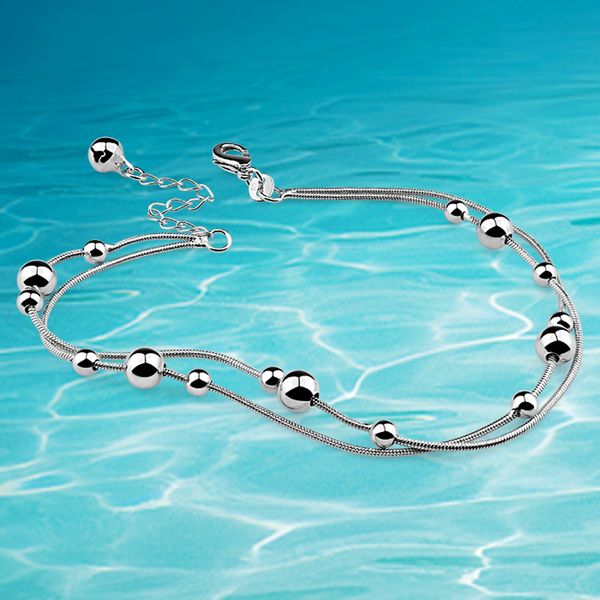 ankletsfashion anklet for women chain 925 sterling silver female simple foot jewelry leg ankle bracelet double round bead girl, Red;blue
ankletsfashion anklet for women chain 925 sterling silver female simple foot jewelry leg ankle bracelet double round bead girl, Red;blue