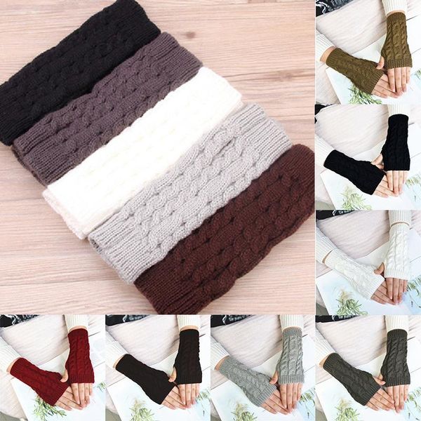 five fingers gloves twist crochet knitted fingerless women men solid color short arm sleeve warm mittens eight-character cover, Blue;gray
five fingers gloves twist crochet knitted fingerless women men solid color short arm sleeve warm mittens eight-character cover, Blue;gray