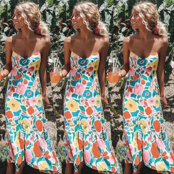 summer casual beach holiday womens dress long party sundress printed halter sleeveless maxi, Black;gray
summer casual beach holiday womens dress long party sundress printed halter sleeveless maxi, Black;gray