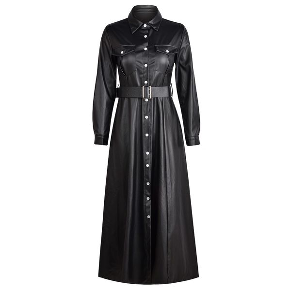 2021midi faux leather dress club wear dress office ladies a-line buttons dresses belt pu shirts dress women vintage vestidos, Black;gray
2021midi faux leather dress club wear dress office ladies a-line buttons dresses belt pu shirts dress women vintage vestidos, Black;gray