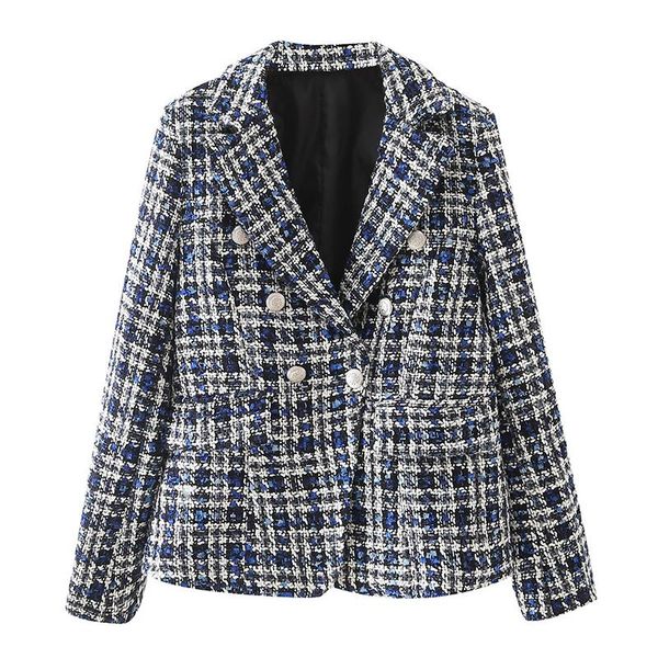 women's suits & blazers yenkye fashion women vintage tweed blazer mujer notched collar double breasted slim suit jackets autumn outerwe, White;black
women's suits & blazers yenkye fashion women vintage tweed blazer mujer notched collar double breasted slim suit jackets autumn outerwe, White;black