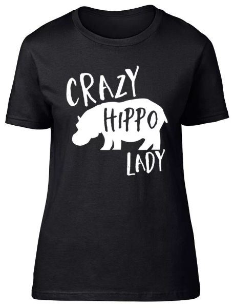 crazy hippo lady ladies womens fitted t-shirt hippopotamus birthday gift tee, White;black
crazy hippo lady ladies womens fitted t-shirt hippopotamus birthday gift tee, White;black