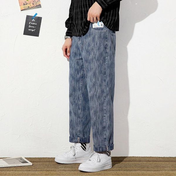 men's jeans casual trendy print loose wide-leg straight-leg pants oversize streetwear cloth stickers trousers, Blue
men's jeans casual trendy print loose wide-leg straight-leg pants oversize streetwear cloth stickers trousers, Blue