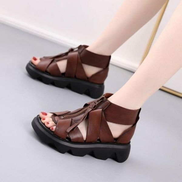 dress shoes women summer 2021 hollow fish mouth roman sandals platform wedge retro front zipper casual sport, Black
dress shoes women summer 2021 hollow fish mouth roman sandals platform wedge retro front zipper casual sport, Black