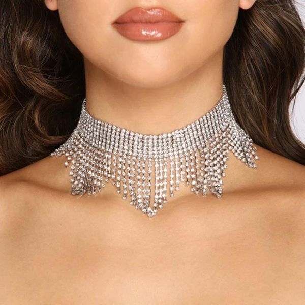 chokers geometric tassel crystal choker necklaces for women clavicle chain rhinestone wedding banquet jewelry necklace, Golden;silver
chokers geometric tassel crystal choker necklaces for women clavicle chain rhinestone wedding banquet jewelry necklace, Golden;silver