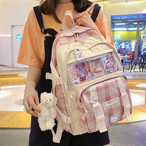 school bags harajuku large capacity nylon backpacks for women casual plaid travel bag 2021 backbags kawaii
school bags harajuku large capacity nylon backpacks for women casual plaid travel bag 2021 backbags kawaii