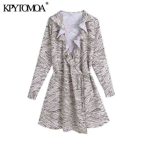 women chic fashion with belt animal print wrap mini dress vintage long sleeve ruffled female dresses vestidos 210420, Black;gray
women chic fashion with belt animal print wrap mini dress vintage long sleeve ruffled female dresses vestidos 210420, Black;gray