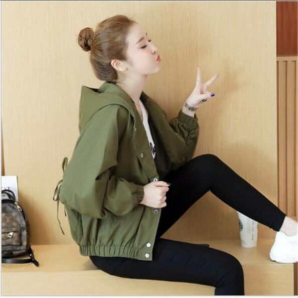 spring autumn korean women's jacket loose student short hooded small coat cardigan clothes outerwear jackets, Black;brown
spring autumn korean women's jacket loose student short hooded small coat cardigan clothes outerwear jackets, Black;brown