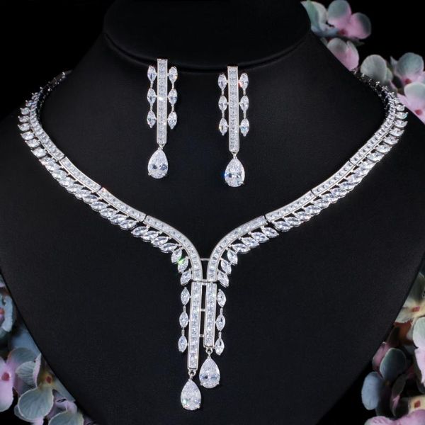earrings & necklace cwwzircons white gold color water droplets african cubic zirconia big luxury women party wedding bridal costume jewelry, Silver
earrings & necklace cwwzircons white gold color water droplets african cubic zirconia big luxury women party wedding bridal costume jewelry, Silver