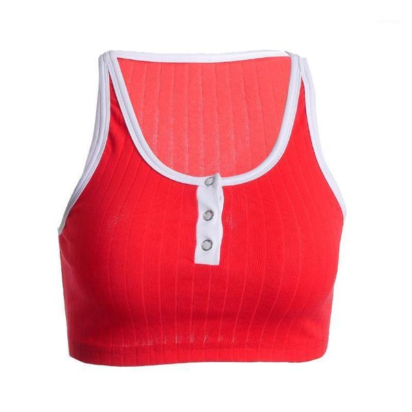 women's tanks & camis unique button crop slim vest tank cotton red sleeveless camisole streetwear, White
women's tanks & camis unique button crop slim vest tank cotton red sleeveless camisole streetwear, White