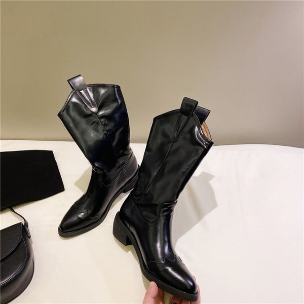 autumn and winter wtern cowboy boots versatile thick heeled women's short medium high cylinder martin single 40, Black
autumn and winter wtern cowboy boots versatile thick heeled women's short medium high cylinder martin single 40, Black