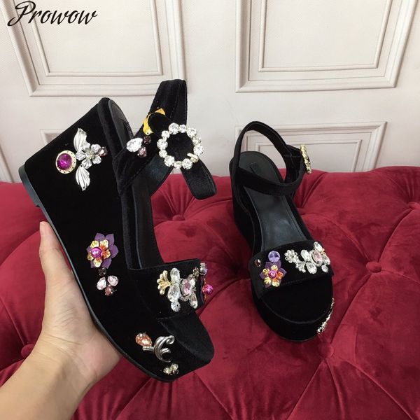70% off wholesale flip-flops prowow summer shoes women mature sandals silk platform wedges crystal, Black
70% off wholesale flip-flops prowow summer shoes women mature sandals silk platform wedges crystal, Black