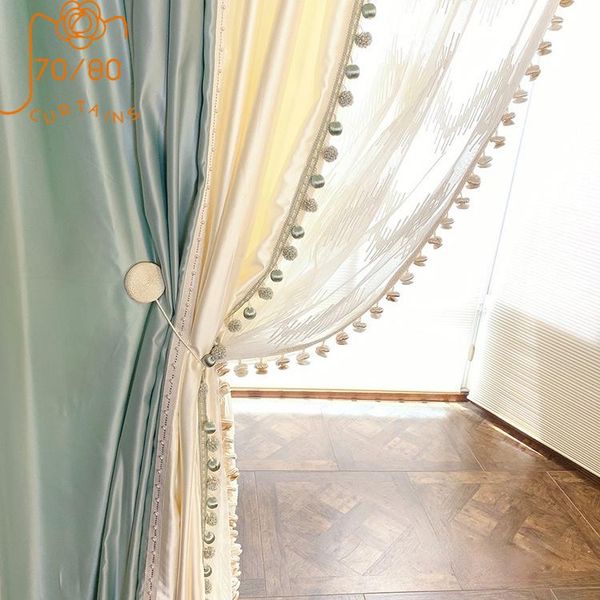 curtain & drapes french romantic light luxury simulation silk lace stitching curtains for bedroom living room custom window screen
curtain & drapes french romantic light luxury simulation silk lace stitching curtains for bedroom living room custom window screen