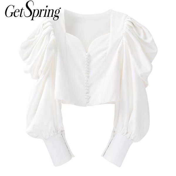 getspring women blouse puff sleeve short white women's long vintage square collar summer s 210601
getspring women blouse puff sleeve short white women's long vintage square collar summer s 210601