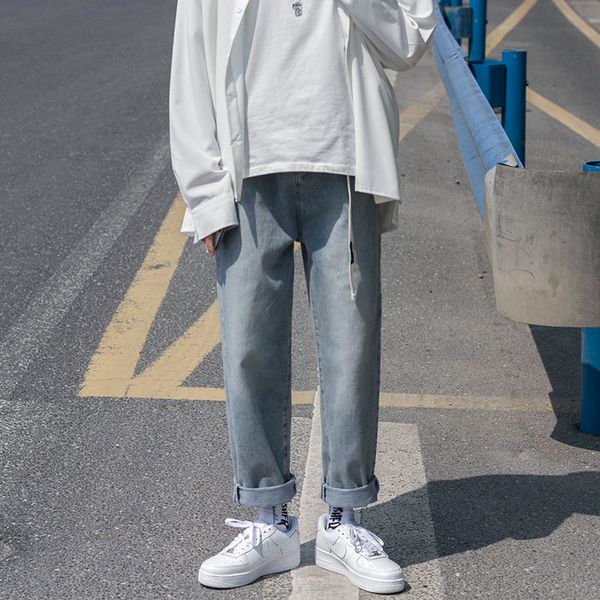 men's jeans give belt summer fashion loose wash brand wide leg pants blue casual high-quality baggy trousers fmeb
men's jeans give belt summer fashion loose wash brand wide leg pants blue casual high-quality baggy trousers fmeb
