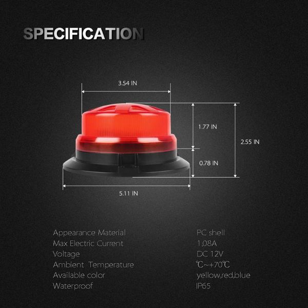 traffic light 24w school bus rotating emergency flash beacon magnet red warning strobe lights indication led safety car lamp 9-28v
traffic light 24w school bus rotating emergency flash beacon magnet red warning strobe lights indication led safety car lamp 9-28v