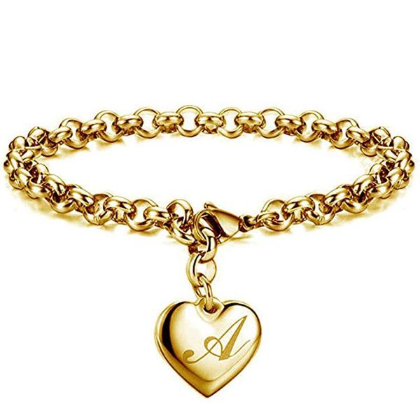 link, chain modyle 2021 initial charm gold-color bracelets stainless steel heart 26 letters alphabet bracelet for women jewelry gifts, Black
link, chain modyle 2021 initial charm gold-color bracelets stainless steel heart 26 letters alphabet bracelet for women jewelry gifts, Black