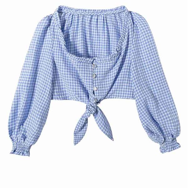 women summer plaid shirts blouses za 3/4 sleeve bow tie female sweet fashion street short clothes vestidos 210513, White
women summer plaid shirts blouses za 3/4 sleeve bow tie female sweet fashion street short clothes vestidos 210513, White