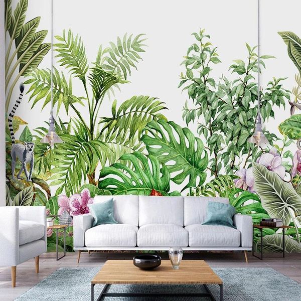 wallpapers custom mural wallpaper 3d tropical plants flowers and birds green leaf wall painting living room bedroom home decor sticker 
wallpapers custom mural wallpaper 3d tropical plants flowers and birds green leaf wall painting living room bedroom home decor sticker