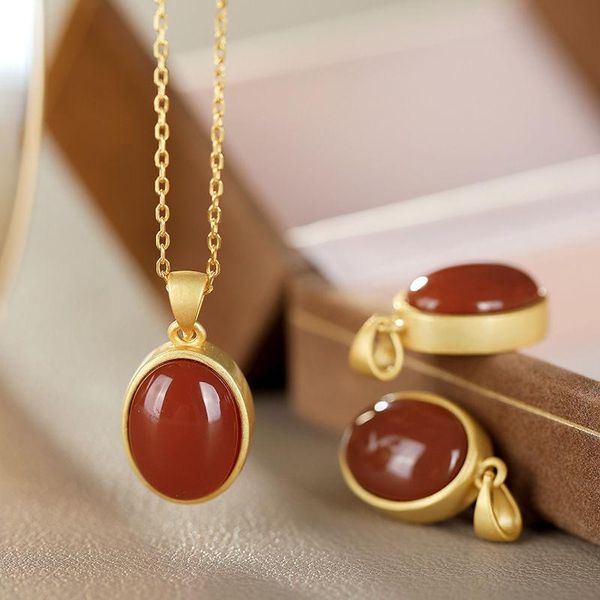 chains silver inlaid natural south red classic oval pendant necklace chinese style retro craft gold light luxury charm women's jewelry
chains silver inlaid natural south red classic oval pendant necklace chinese style retro craft gold light luxury charm women's jewelry