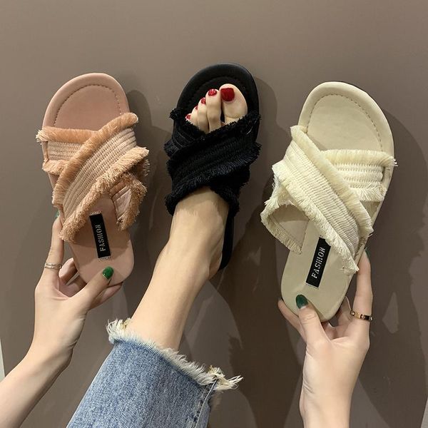 shoes slippers casual fringe fur flip flops slipers women slides luxury plush flat 2021 soft fabric pu rubber fashion basic, Black
shoes slippers casual fringe fur flip flops slipers women slides luxury plush flat 2021 soft fabric pu rubber fashion basic, Black