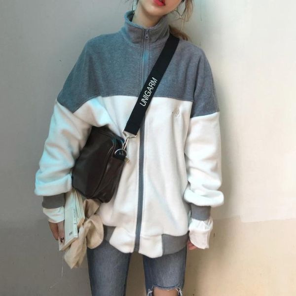women's hoodies & sweatshirts joint hoodie women high collar long sleeve zipper contrast color kpop loose casual spring autumn sweatshi, Black
women's hoodies & sweatshirts joint hoodie women high collar long sleeve zipper contrast color kpop loose casual spring autumn sweatshi, Black