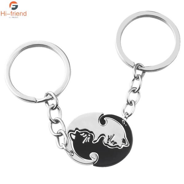 keychains creative fashion trends keychain cute black white cat couple pendant pulsera for women men choker valentine's day gift, Silver
keychains creative fashion trends keychain cute black white cat couple pendant pulsera for women men choker valentine's day gift, Silver