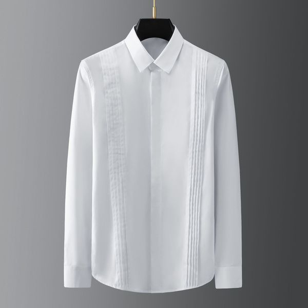 business shirt deluxe and chaopai with folded fabric for casual men's, White;black
business shirt deluxe and chaopai with folded fabric for casual men's, White;black